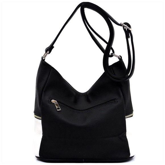 Zip Colorblock Crossbody Bucket Satchel - Picture 4 of 7